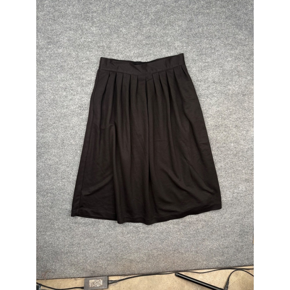West Park Vintage Black Pleated Midi Skirt Elastic Waist Made in USA Size 18